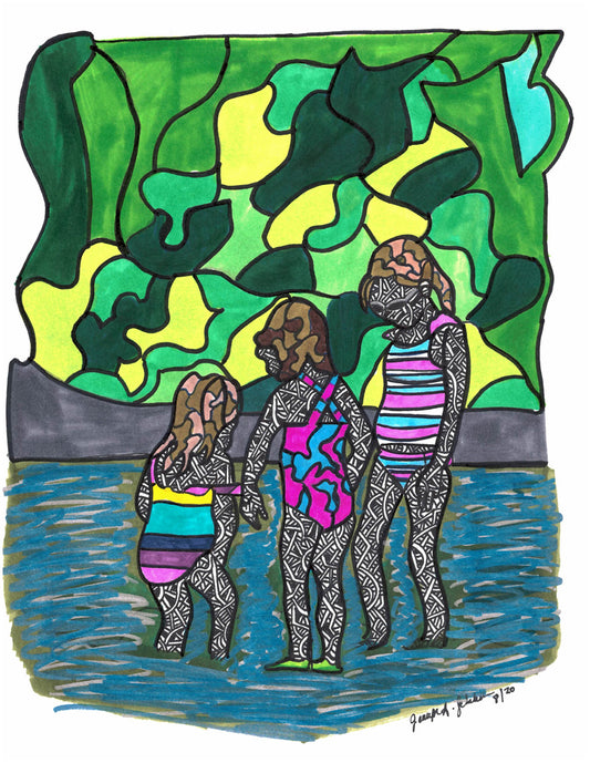 Three little ones Splashing